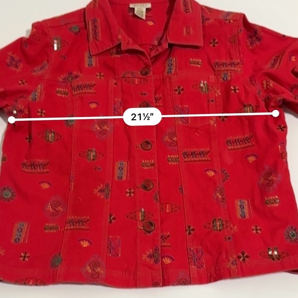 GRAFF Size large RED Stretch Denim jacket - Picture 7 of 10